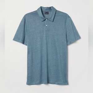 H&M Men's Blue Short Sleeve Polo Shirt Size XL